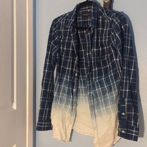 Pacsun flannel blue then fades to white